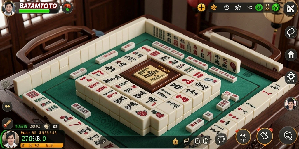 Tampilan gameplay seru di BATAMTOTO dengan ubin Mahjong.