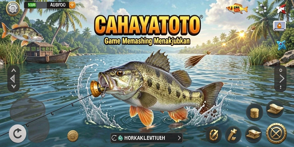 Tampilan gameplay CAHAYATOTO dengan aksi memancing yang mendebarkan.