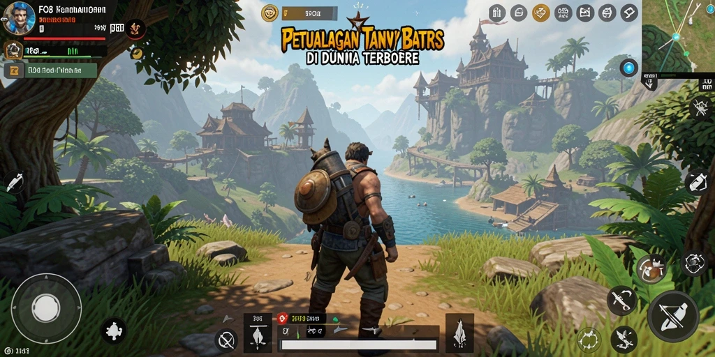 Screenshot gameplay FO8 menampilkan dunia terbuka yang luas dan penuh petualangan.