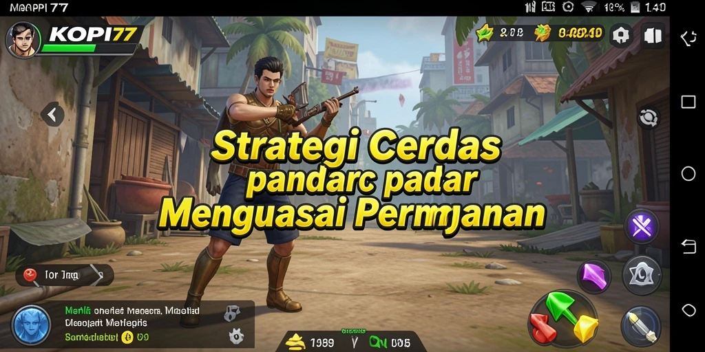 Screenshot gameplay KOPI77 menampilkan pertempuran strategis di medan perang.