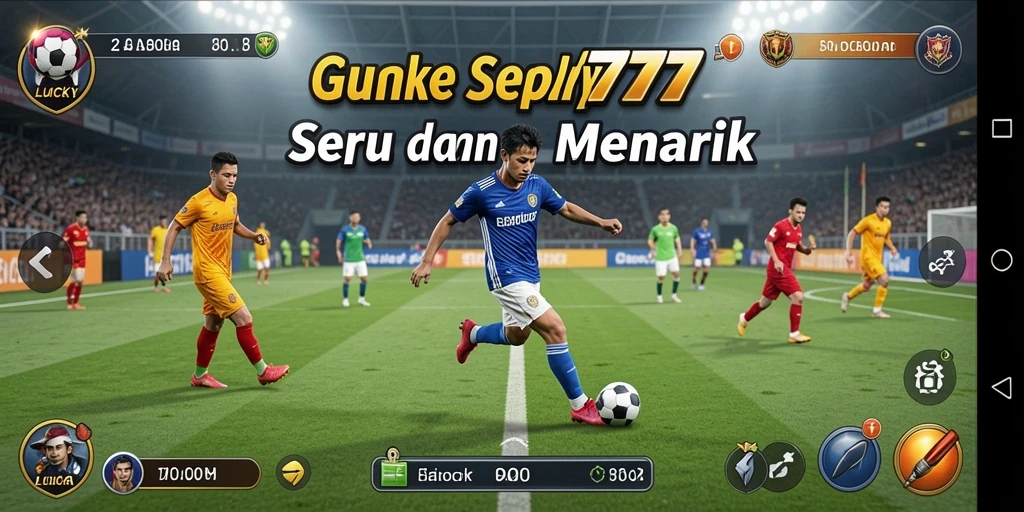 Gameplay LUCKY777 menampilkan pertandingan sepak bola yang seru dan menegangkan.