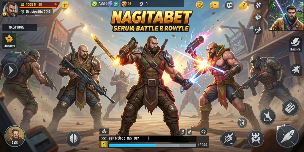 Screenshot gameplay NAGITABET menampilkan aksi pertempuran seru.