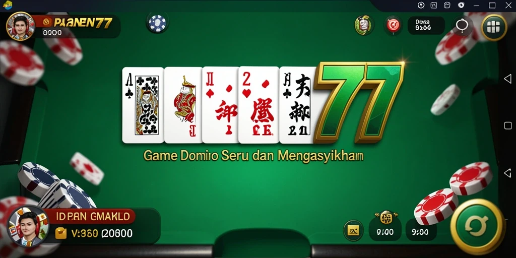 Tampilan menarik dari gameplay PANEN77 saat bermain domino.