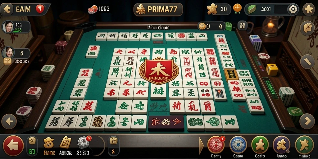 Screenshot gameplay <strong>PRIMA77</strong> yang menunjukkan suasana seru permainan Mahjong.