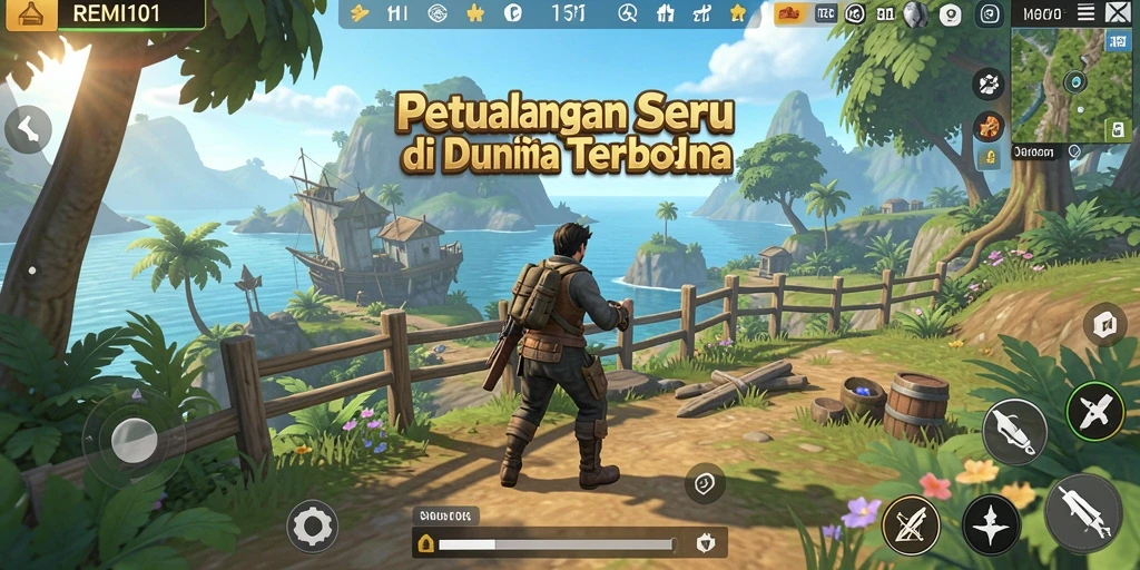 Screenshot REMI101 menampilkan dunia terbuka yang menakjubkan dengan petualangan seru.
