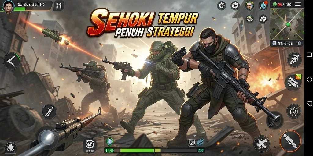 Screenshot gameplay SEHOKI menampilkan aksi tempur yang intens.