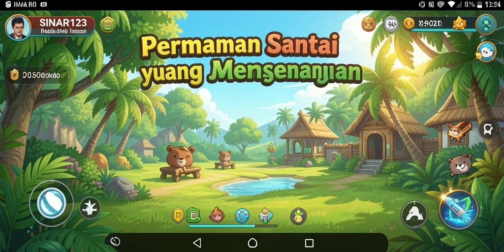 Tampilan gameplay SINAR123 yang menarik dan penuh warna.
