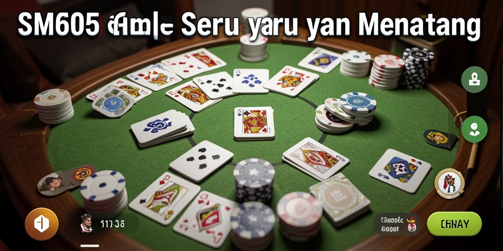 Tampilan menarik pada gameplay Gaple SM605 yang seru dan kompetitif.