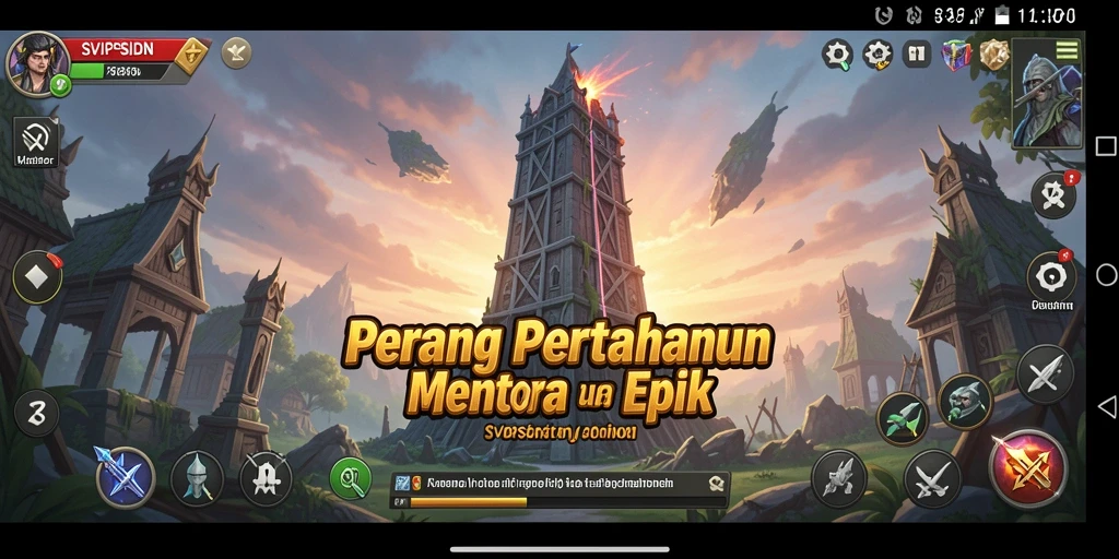 Tampilan gameplay menakjubkan dari SVIPSIDN dengan grafis Tower Defense yang menarik.