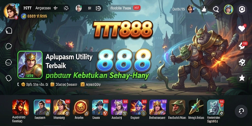 Screenshot utama TTT888 menampilkan antarmuka aplikasi Utility yang sederhana dan intuitif.