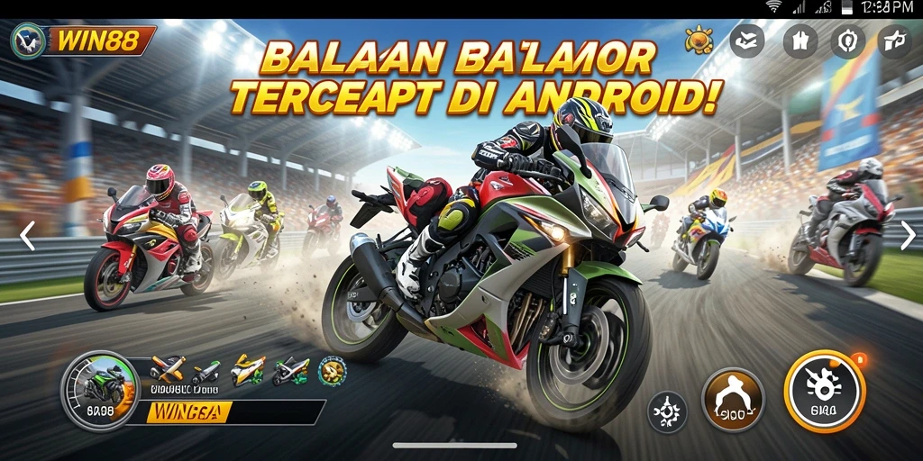 Gameplay mendebarkan balapan motor di WIN88.